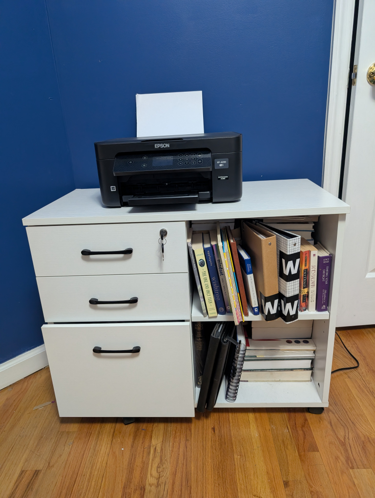 White Mobile File Cabinet