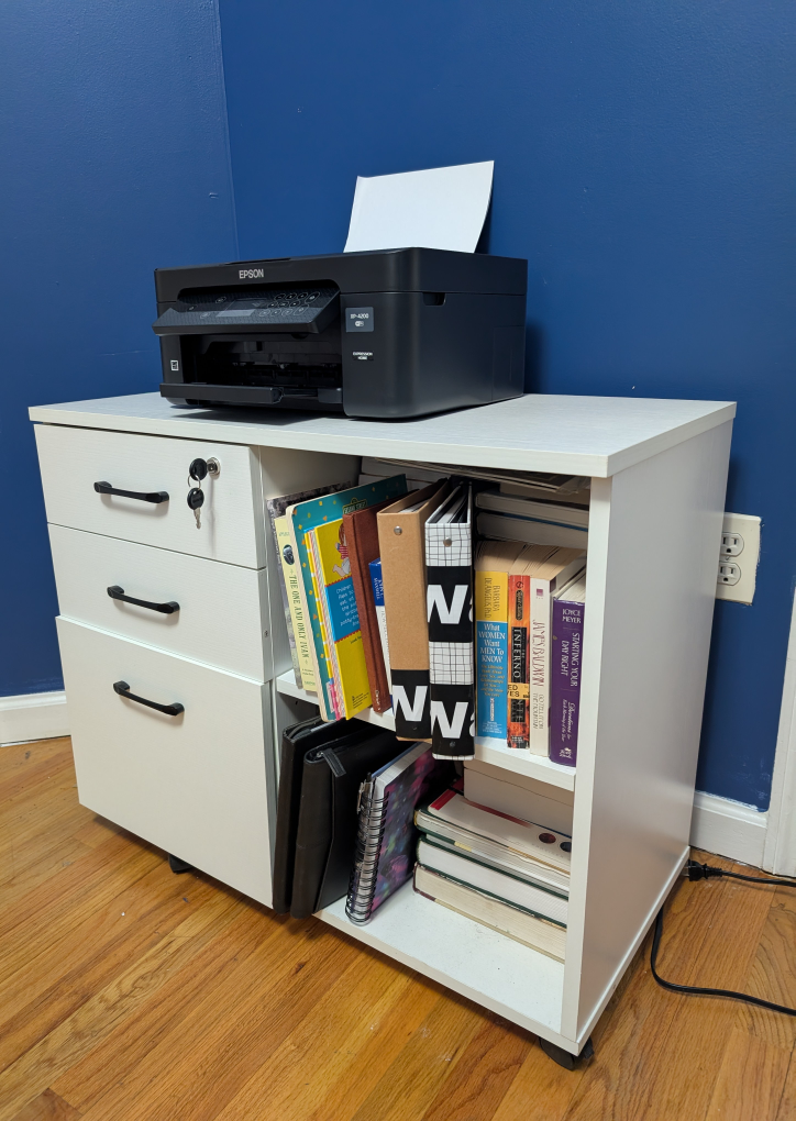 White Mobile File Cabinet - photo 2
