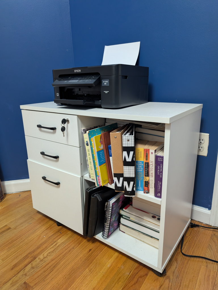 White Mobile File Cabinet - photo 5
