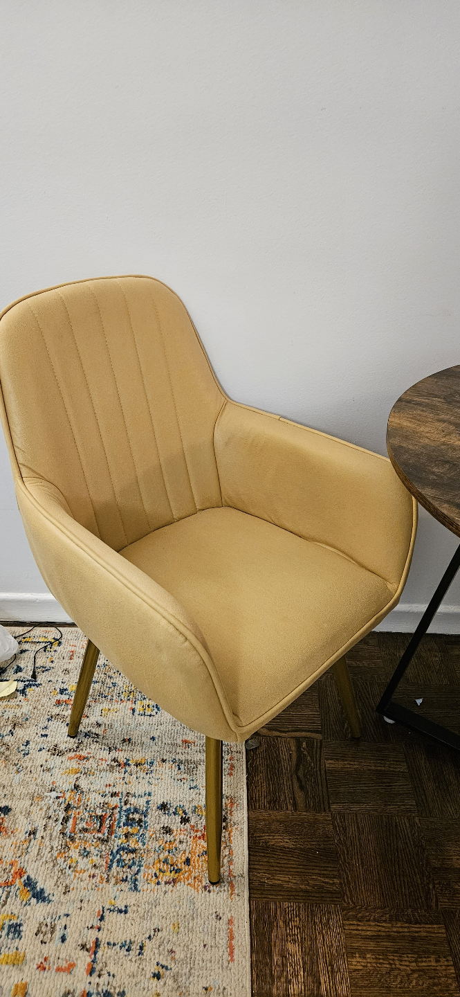Mustard Yellow Armchairs and Round Table Set - photo 2
