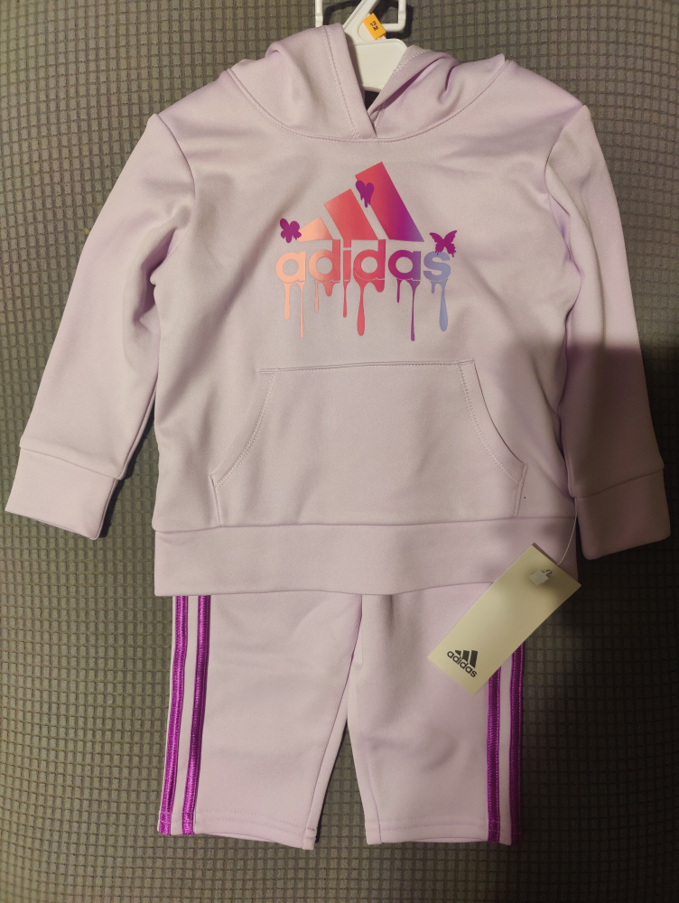 Girls Adidas Hoodie and Shorts Set - Size 12M