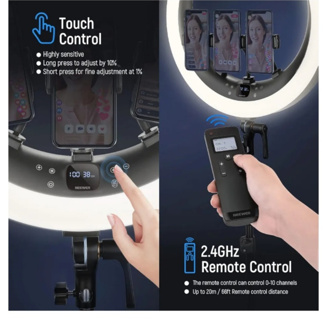 Neewer LED Ring Light Kit with Tripod Stand and Remote - photo 2