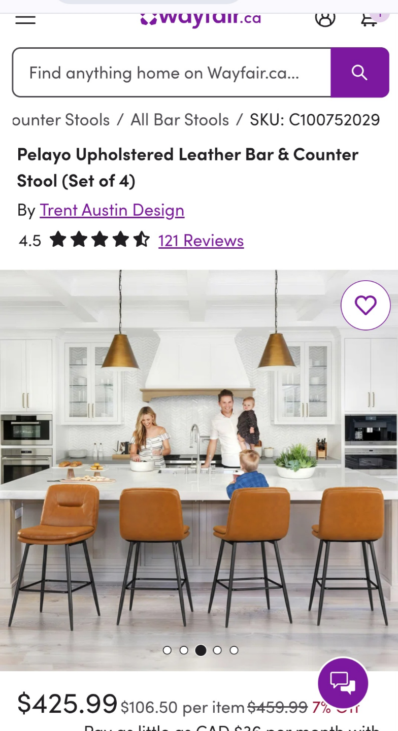 new Upholstered Leather Bar & Counter Stools 4