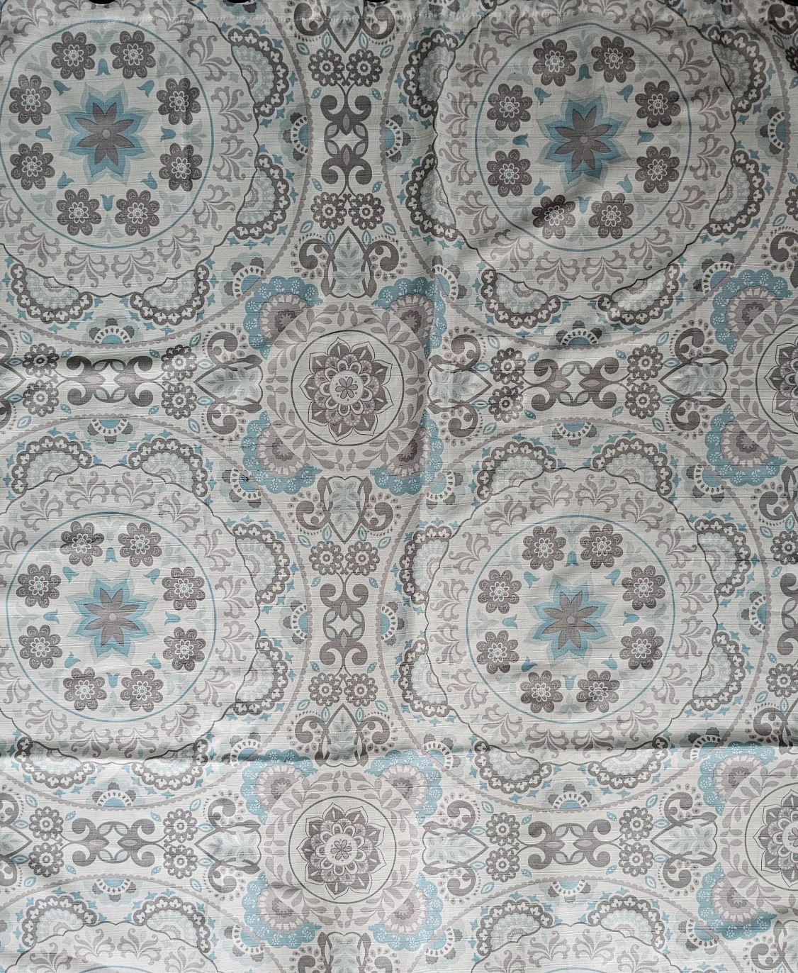 54" x 84" Curtain Panel - Blue Grey Medallion Print image indicator(7)
