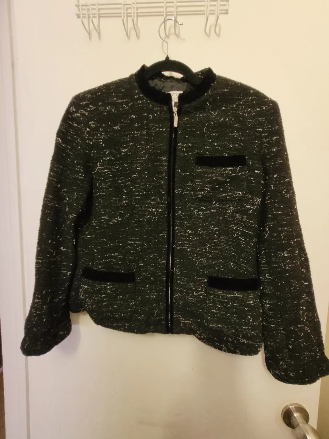 Women's Black and White Tweed Jacket thumbnail