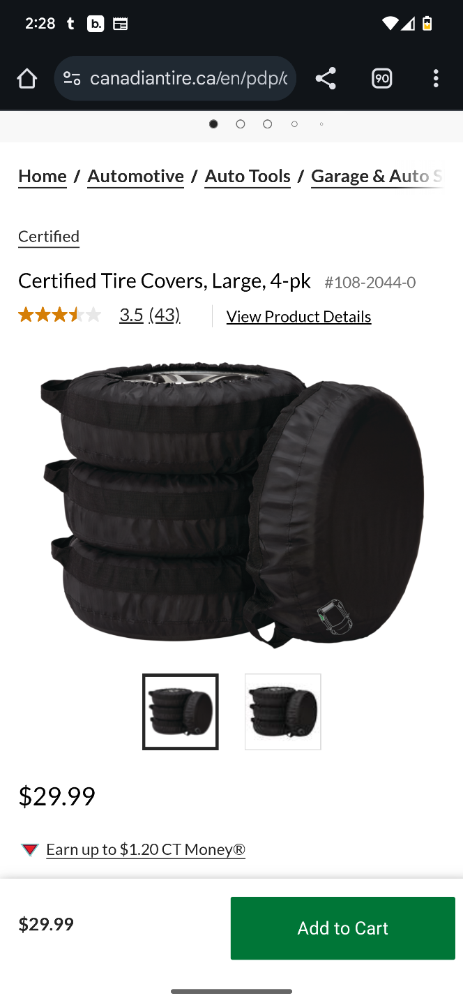 Certified Tire Covers - Large, 4-Pack