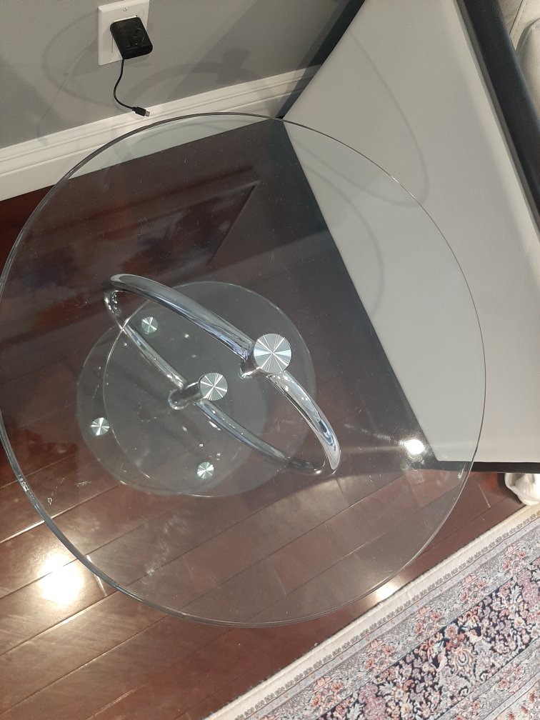 Glass and Chrome Accent Table