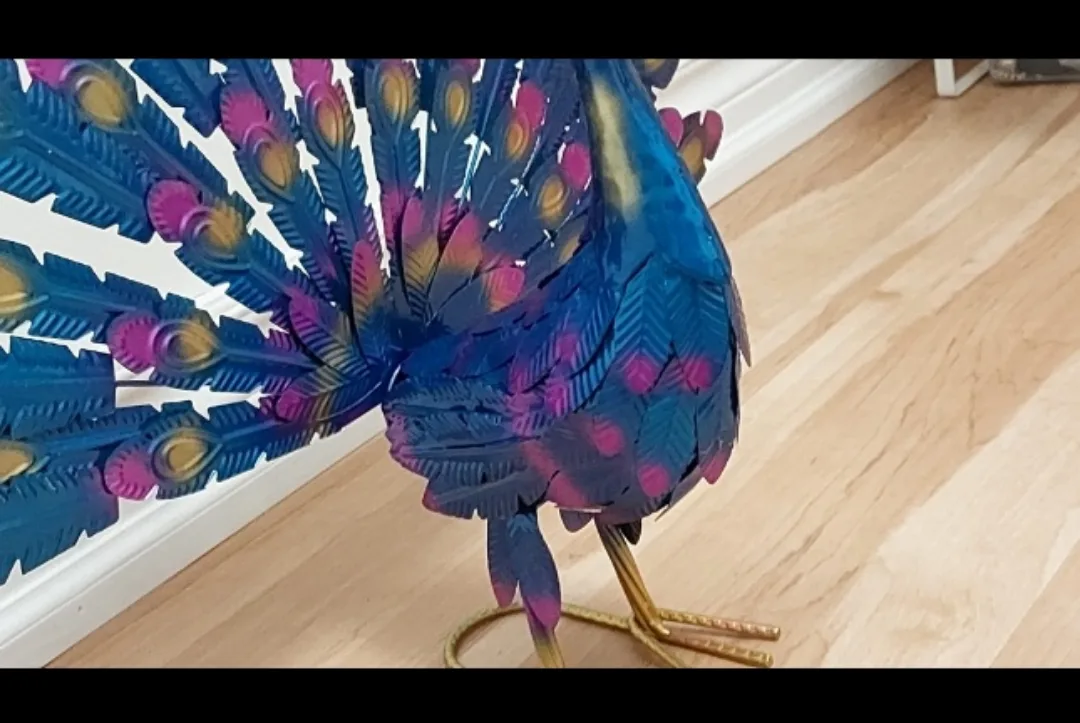 BRAND NEW Metal Peacock Garden Statue outdoor 💚 image indicator(2)