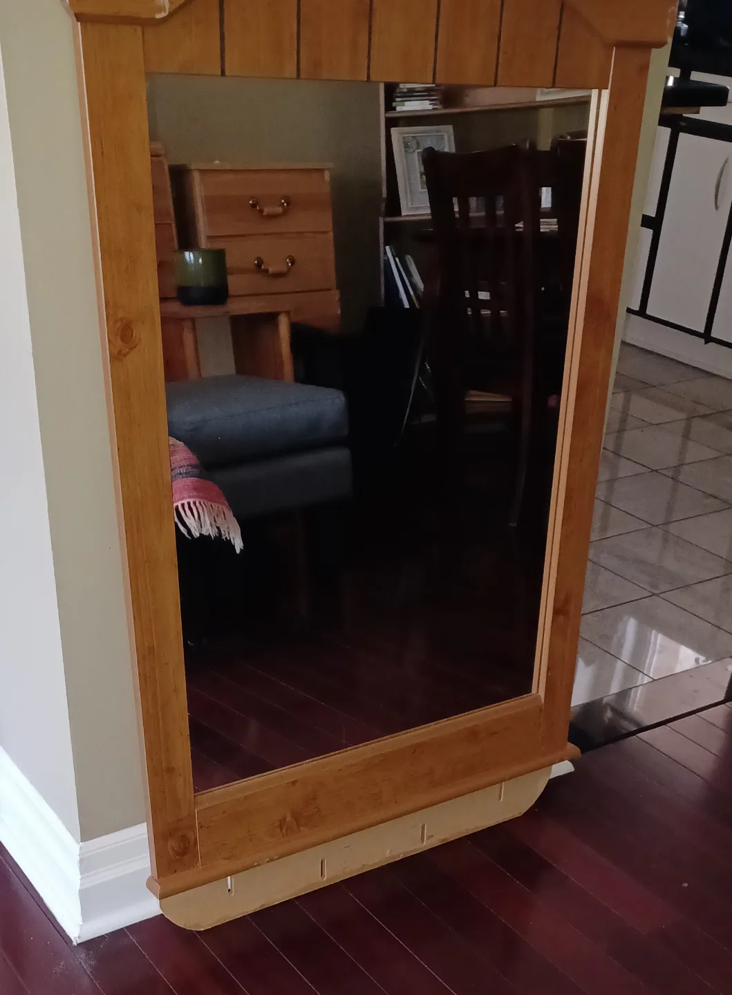 Vintage Large Wooden Vanity Mirror image indicator(2)