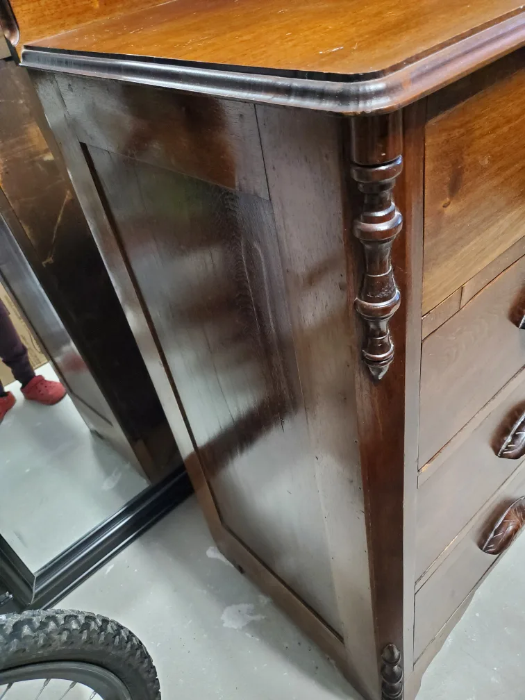Antique Walnut Tall Dresser 1860-1880's 💚 image indicator(5)