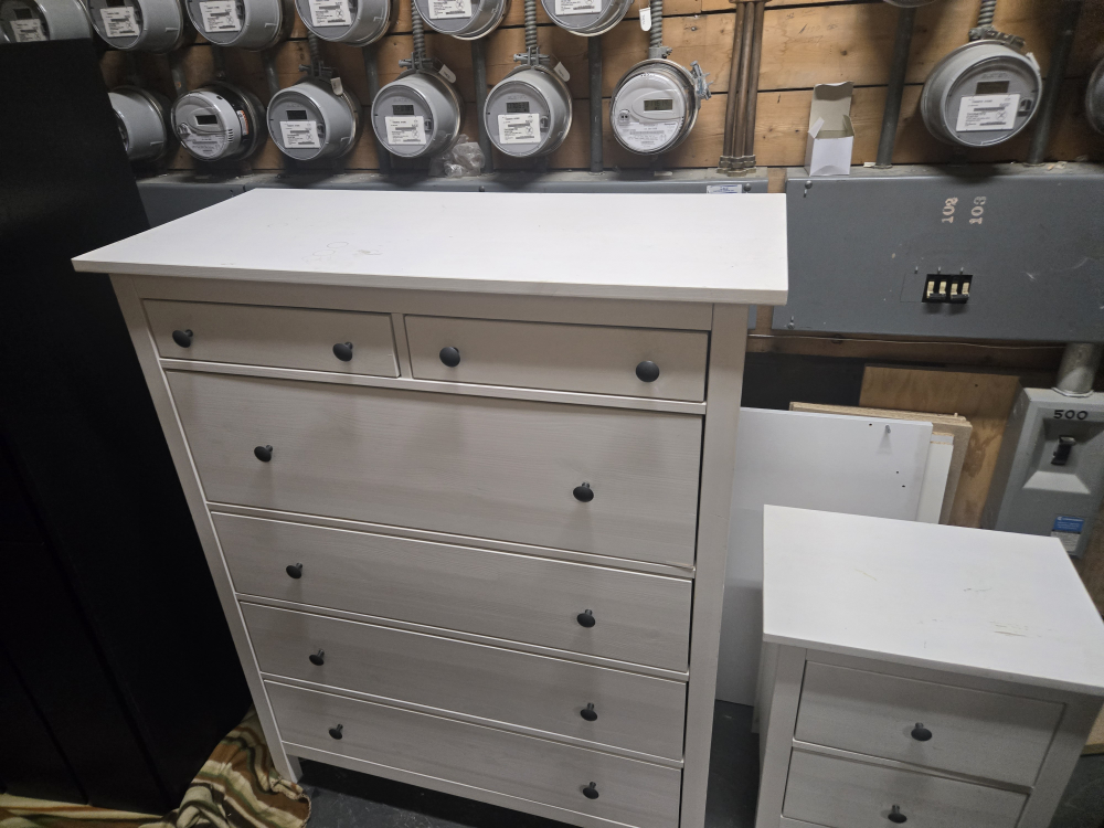 IKEA HEMNES White Tallboy and Nightstand Set - photo 3