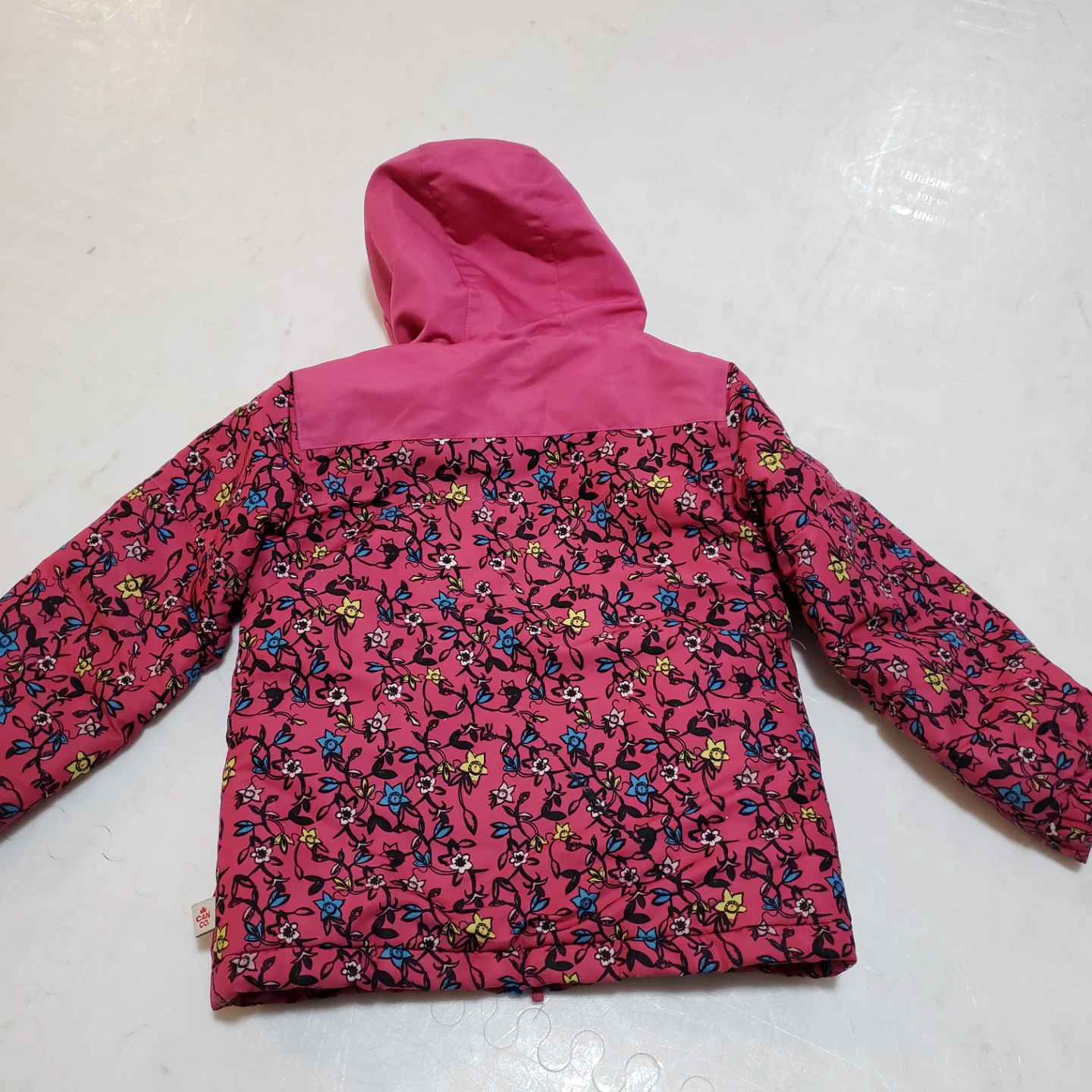 Hot Paws Kids 6X Pink Floral Winter Jacket size 6x - photo 3