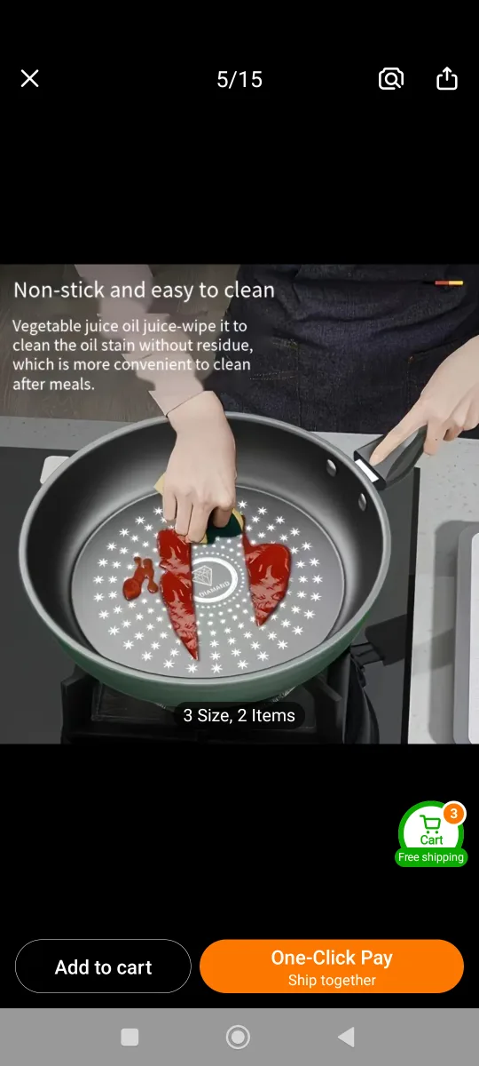 Brand New with box  Aodeshi  Non-Stick Frying Pan 28cm with lid image indicator(4)