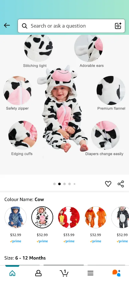 Adorable Cow Onesie thumbnail