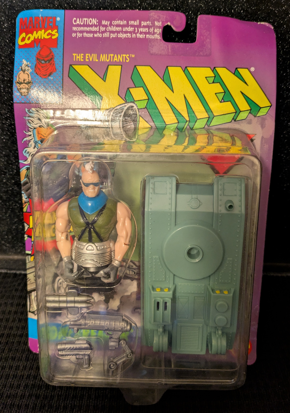 Vintage Marvel Comics X-Men Bonebreaker Action Figure with Tank