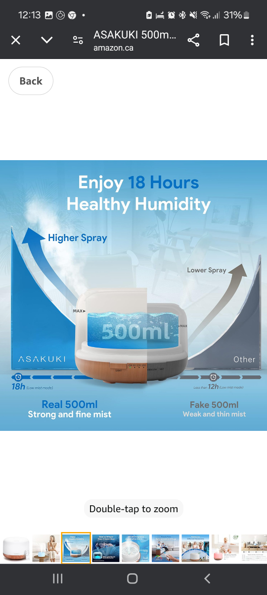 ASAKUKI 500ml Ultrasonic Essential Oil Diffuser Humidifier - photo 3