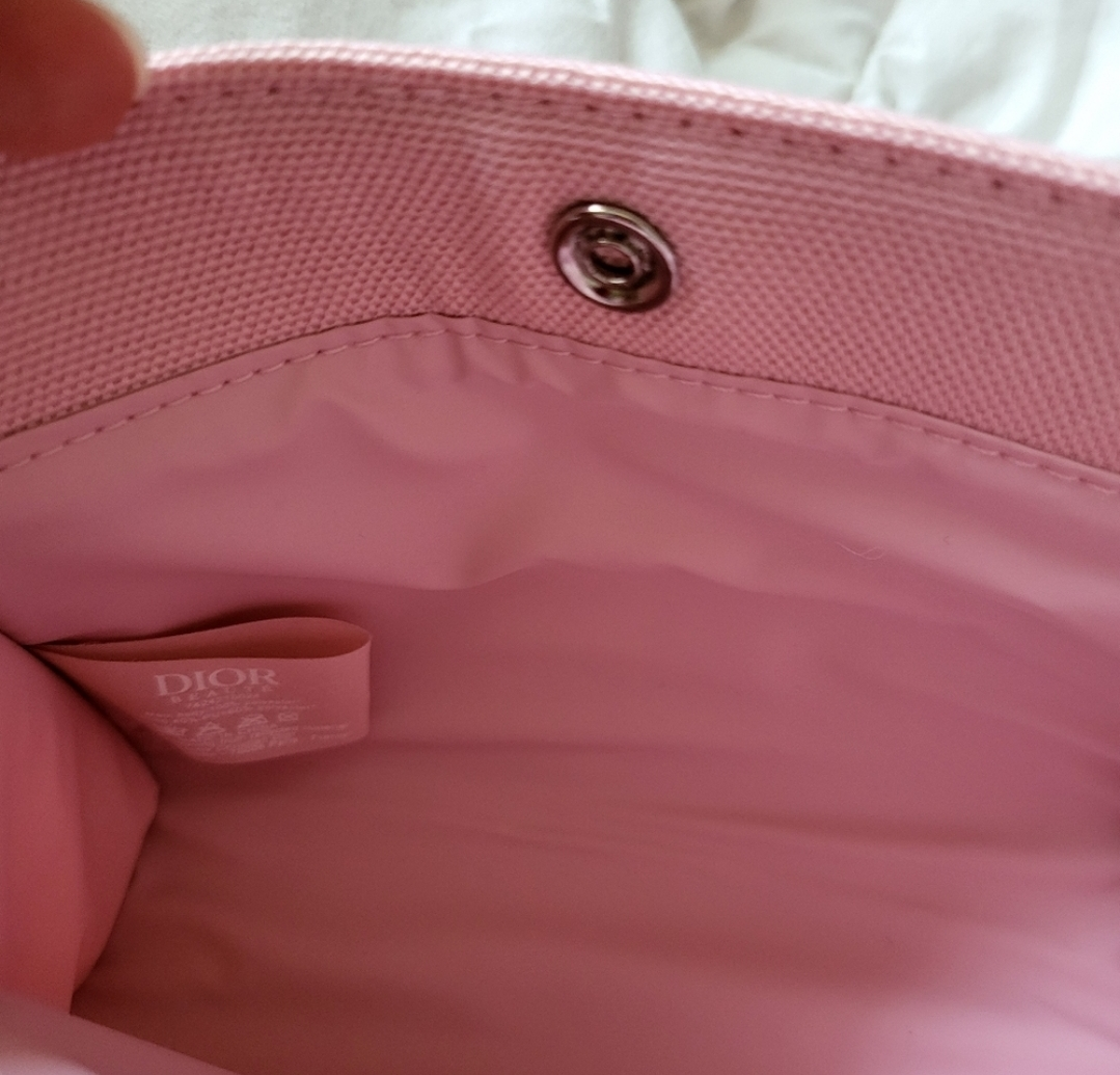 Dior Pink Canvas Pouch - photo 3