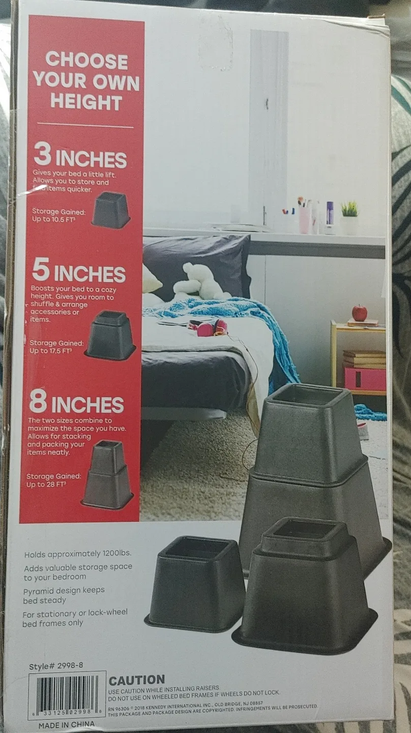 Bed Raisers - 8 Piece Set image indicator(2)