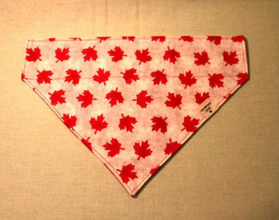 Handmade Dog Bandanas - Canadian Maple Leaf Design image indicator(2)