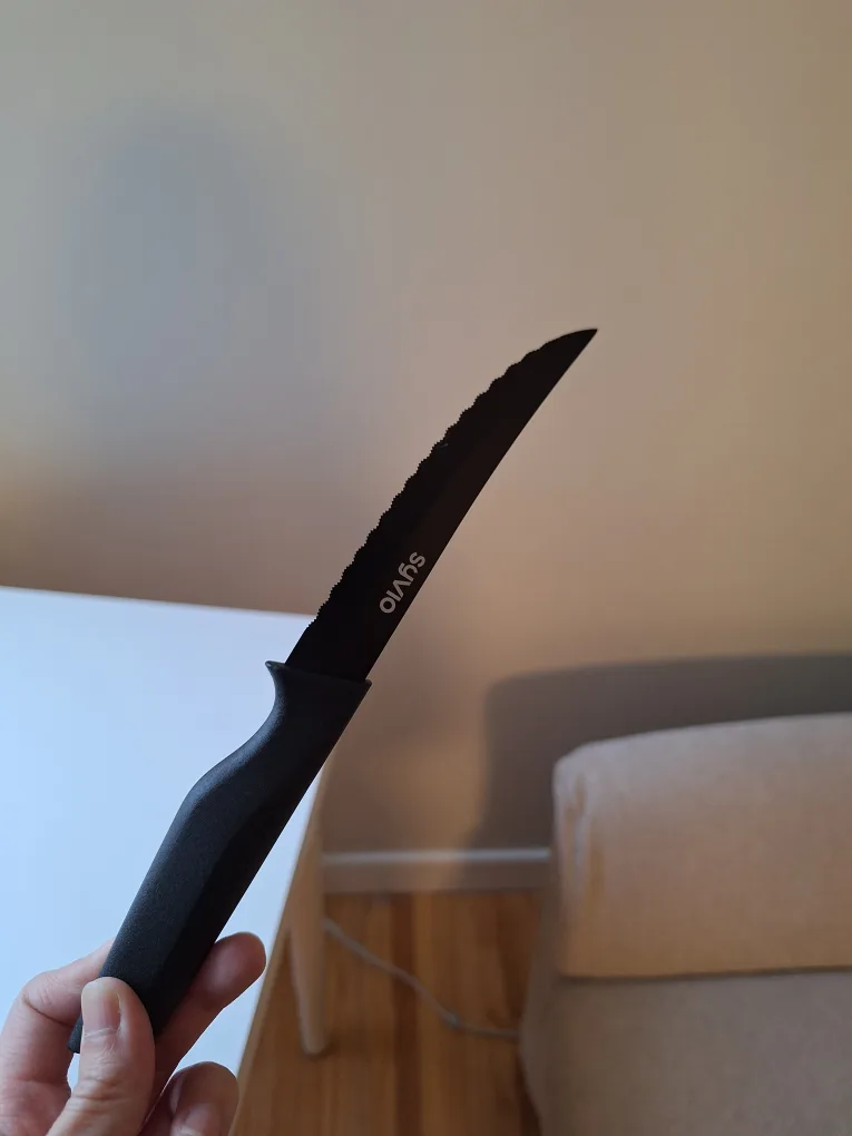 Syvio 12-Piece Black Knife Set with Block image indicator(9)