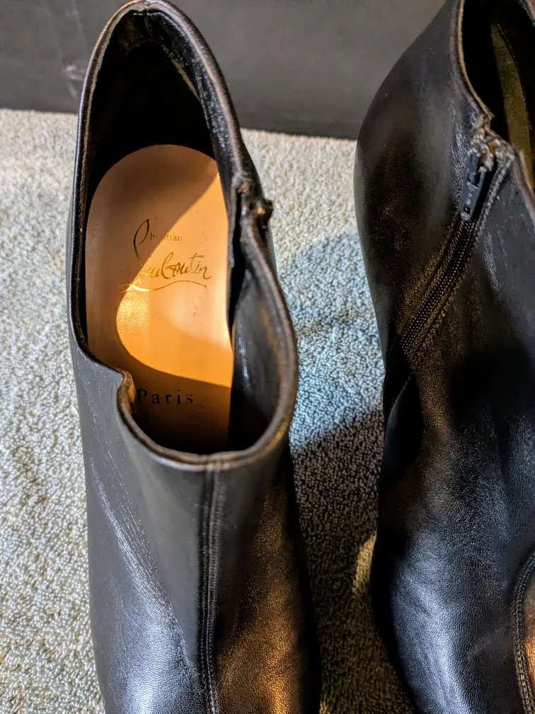 Christian Louboutin Black Leather Ankle Boots image indicator(4)