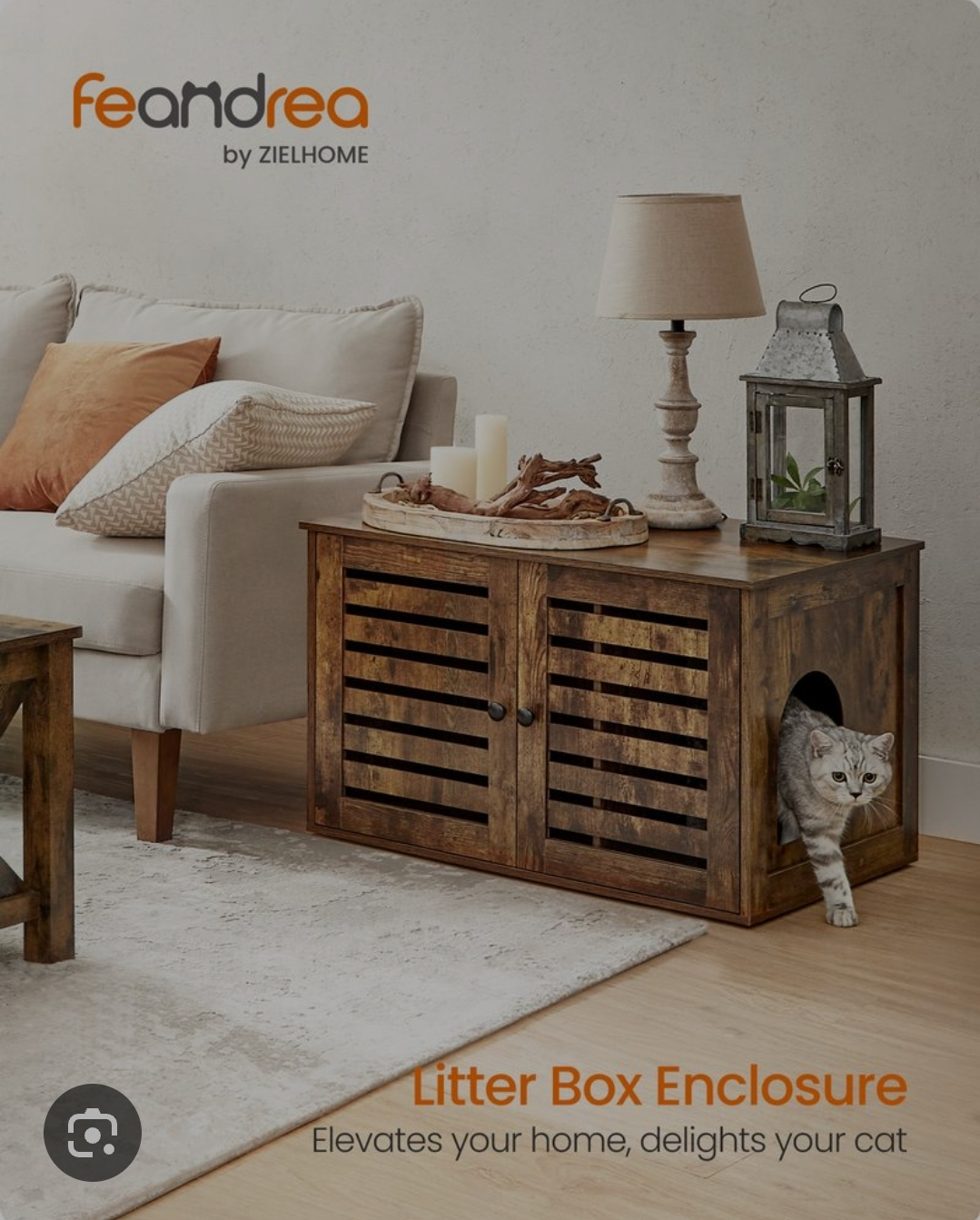 Feandrea Cat Litter Box Enclosure