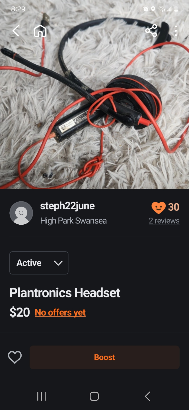 Plantronics Headset - $20