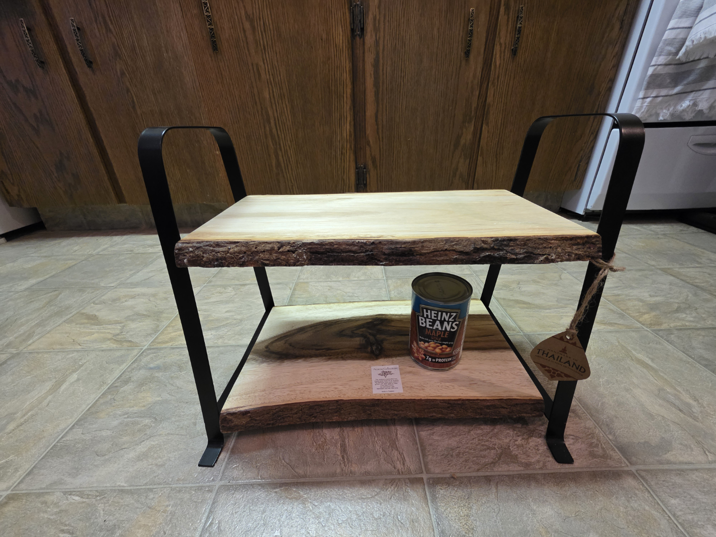 Two-Tiered Wood Stand Metal Frame - photo 3