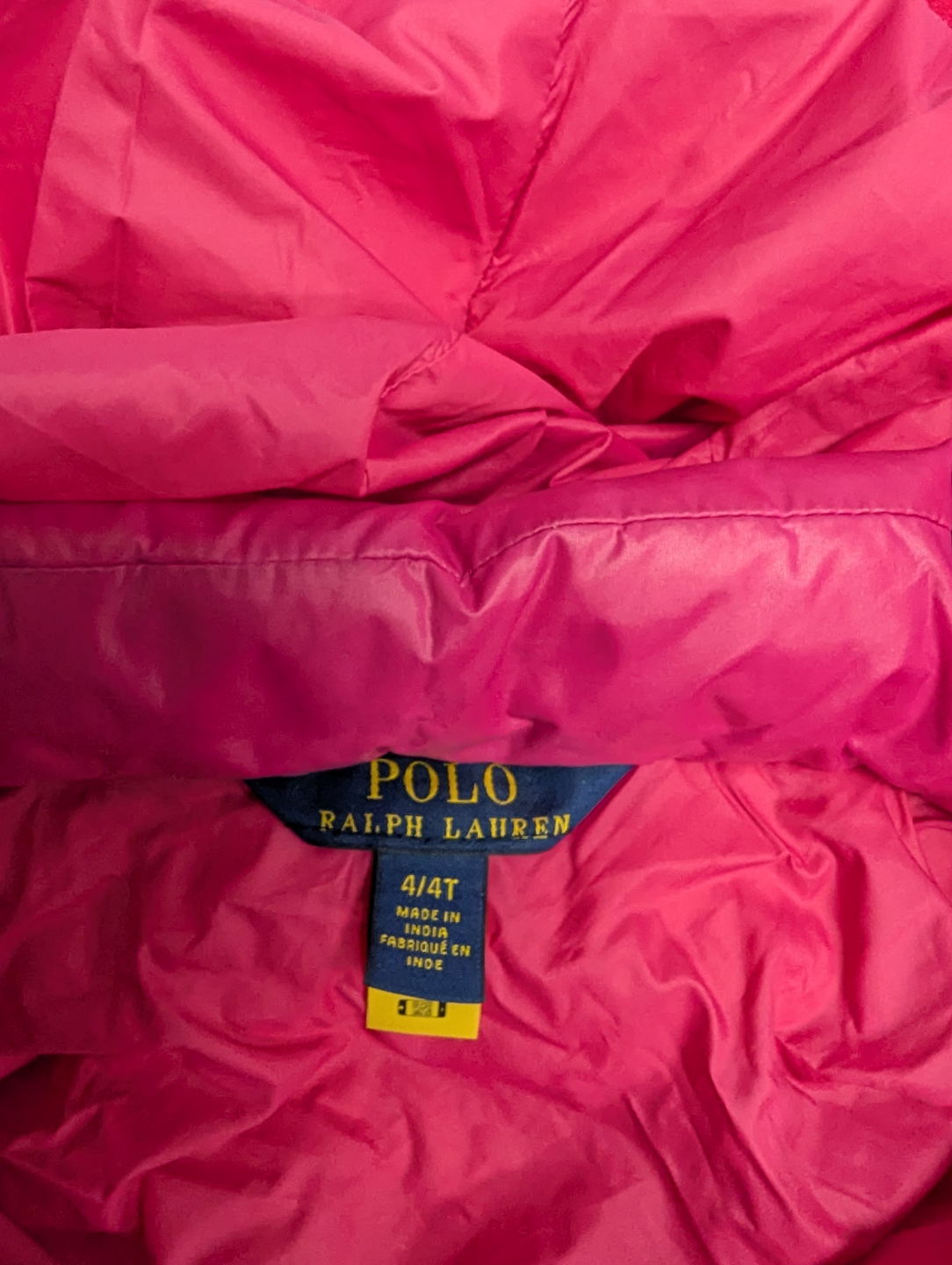 Girls' Pink Polo Ralph Lauren Puffer Jacket Size 4/4T - photo 5