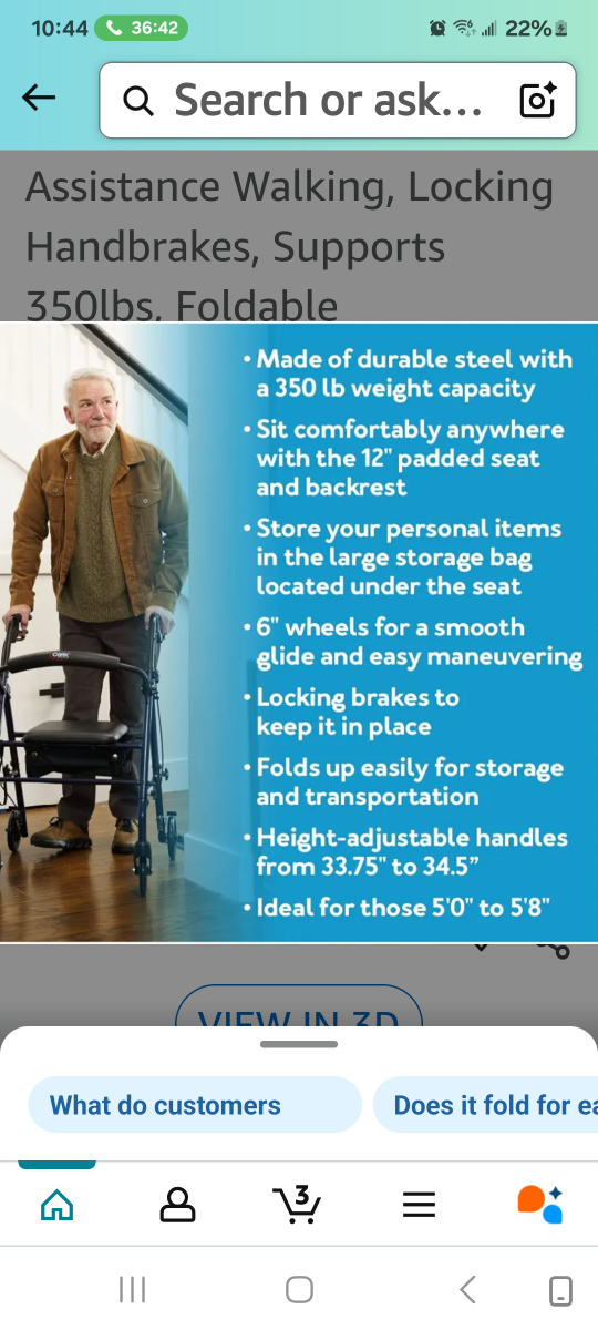 Navy blue Step N' Rest Rolling Walker - Blue, 250lb Support - photo 3