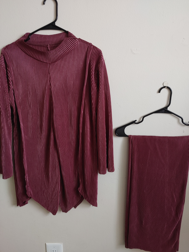 Dusty Rose Pleated Pant Set