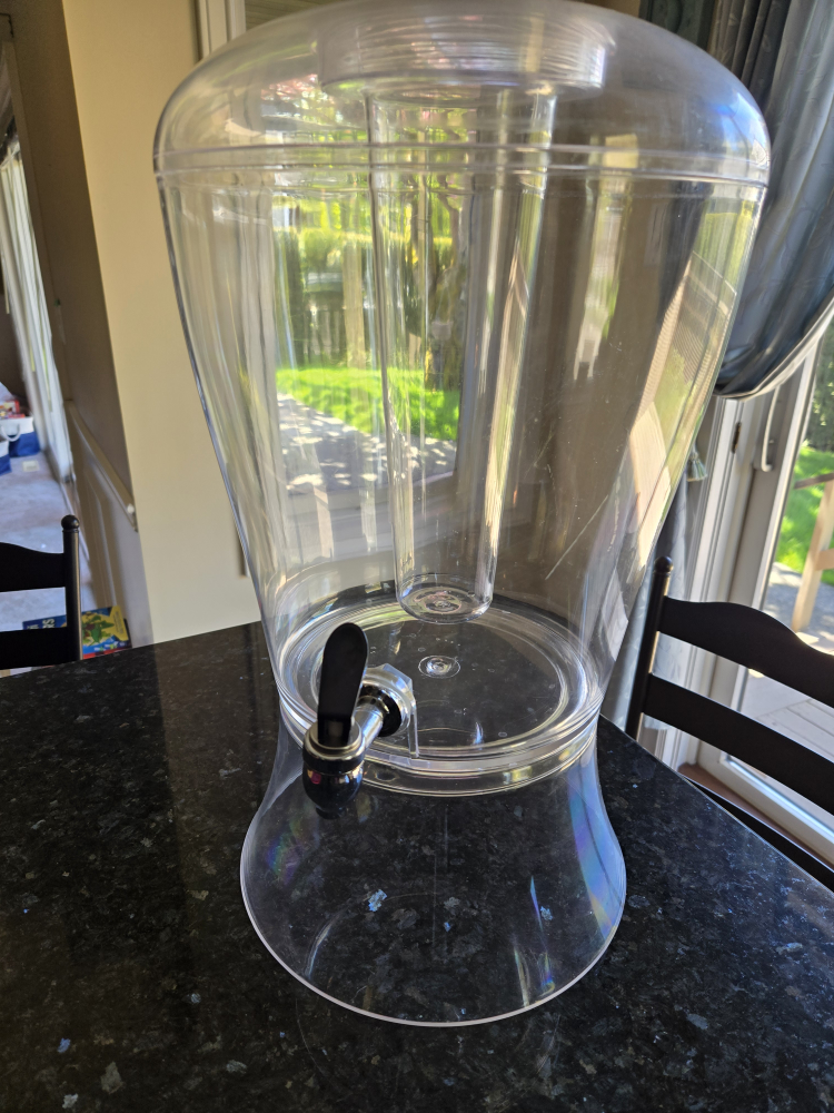 Large Clear Acrylic Beverage Dispenser with Stand and Lid