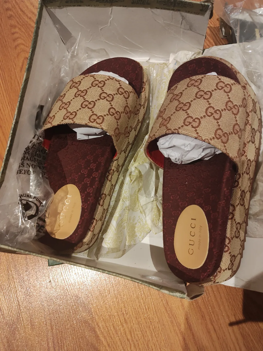 Gucci Slides - Brown and Beige GG Pattern image indicator(4)