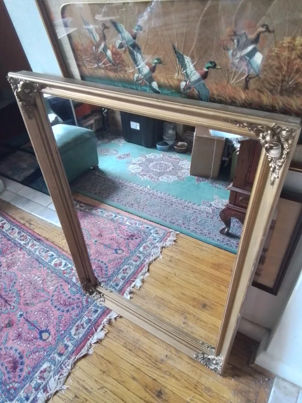 Large Ornate Gold Framed Mirror antique-style💚 image indicator(2)