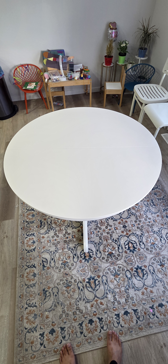 White Oval Extending Dining Table