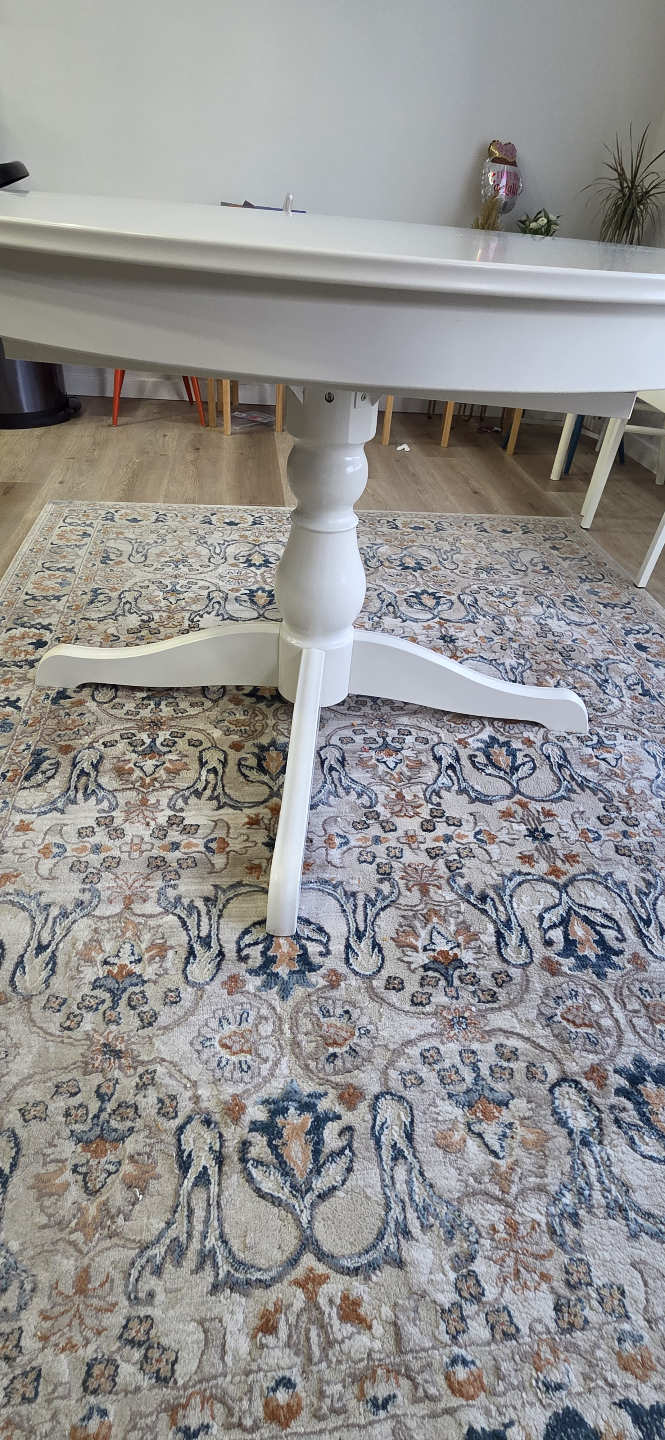 White Oval Extending Dining Table - photo 2