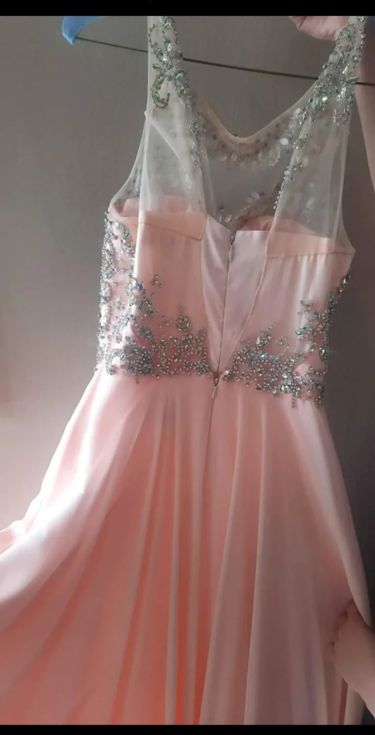 🥕Peach Beaded Prom Dress image indicator(3)