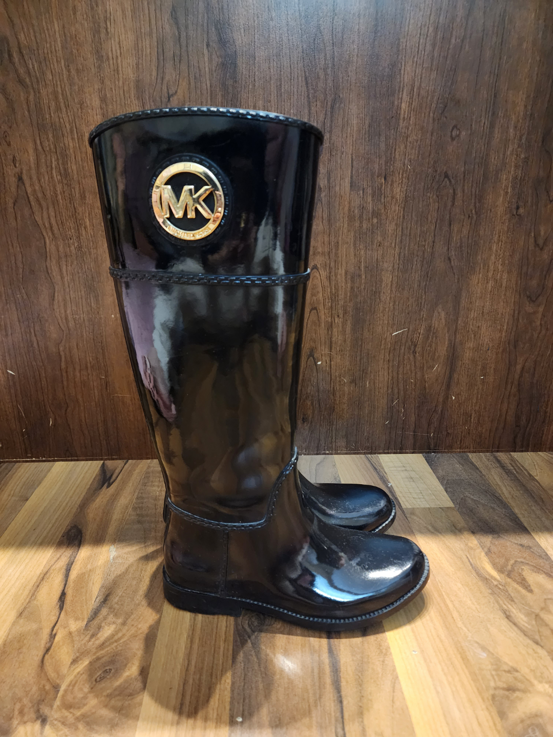 Michael Kors Black Rain Boots with Knit Cuffs - photo 5