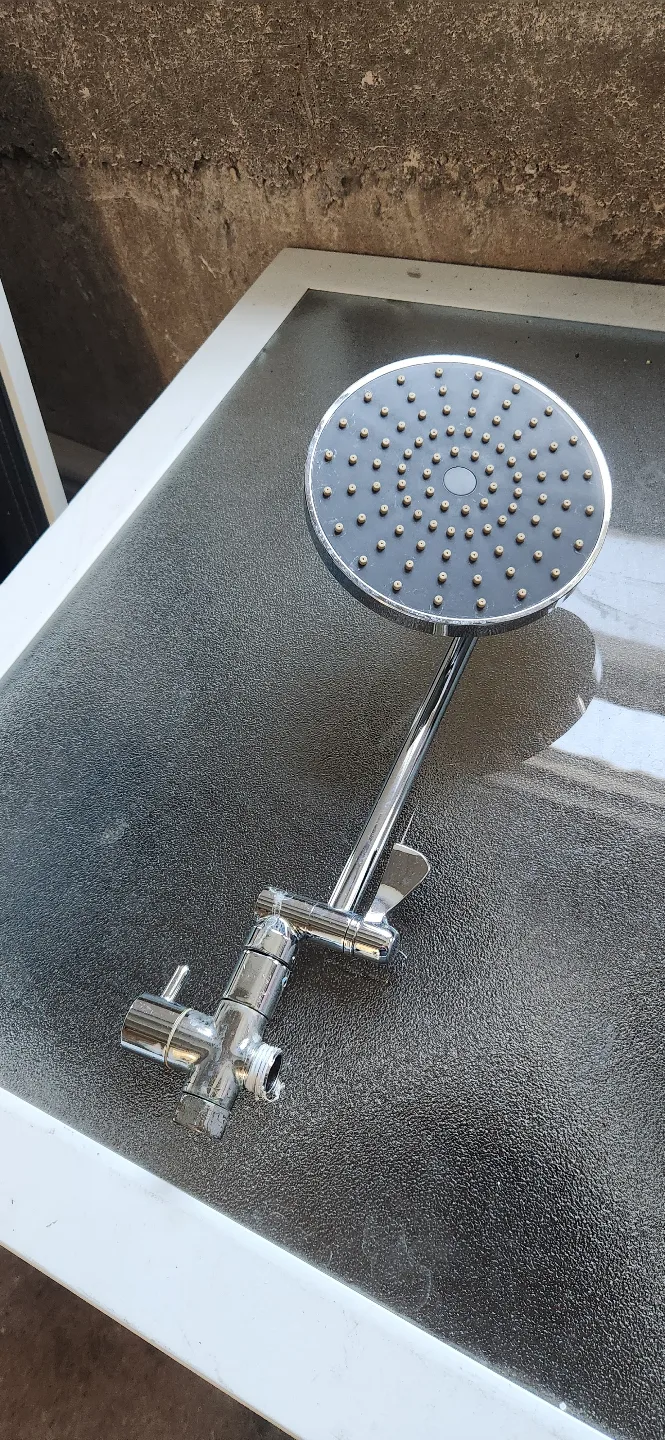Chrome Shower Head with Adjustable Arm thumbnail