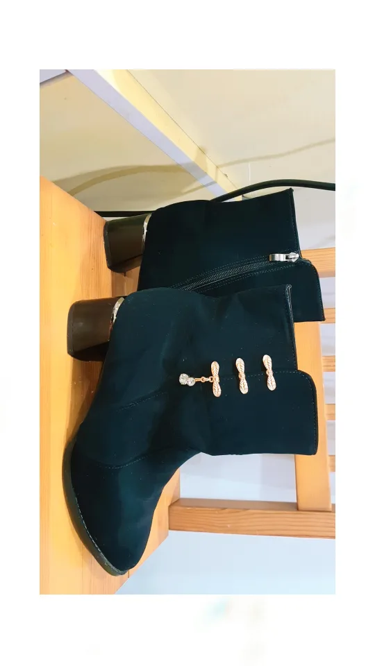 Black Suede Ankle Boots with Block Heel image indicator(3)