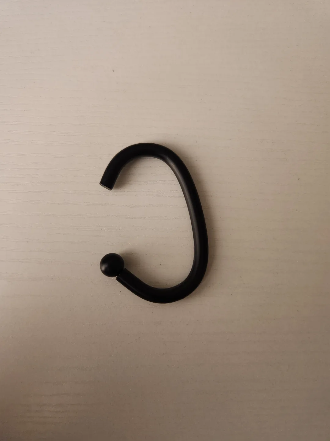 Black Metal Shower Curtain Hooks - Set of 12 thumbnail