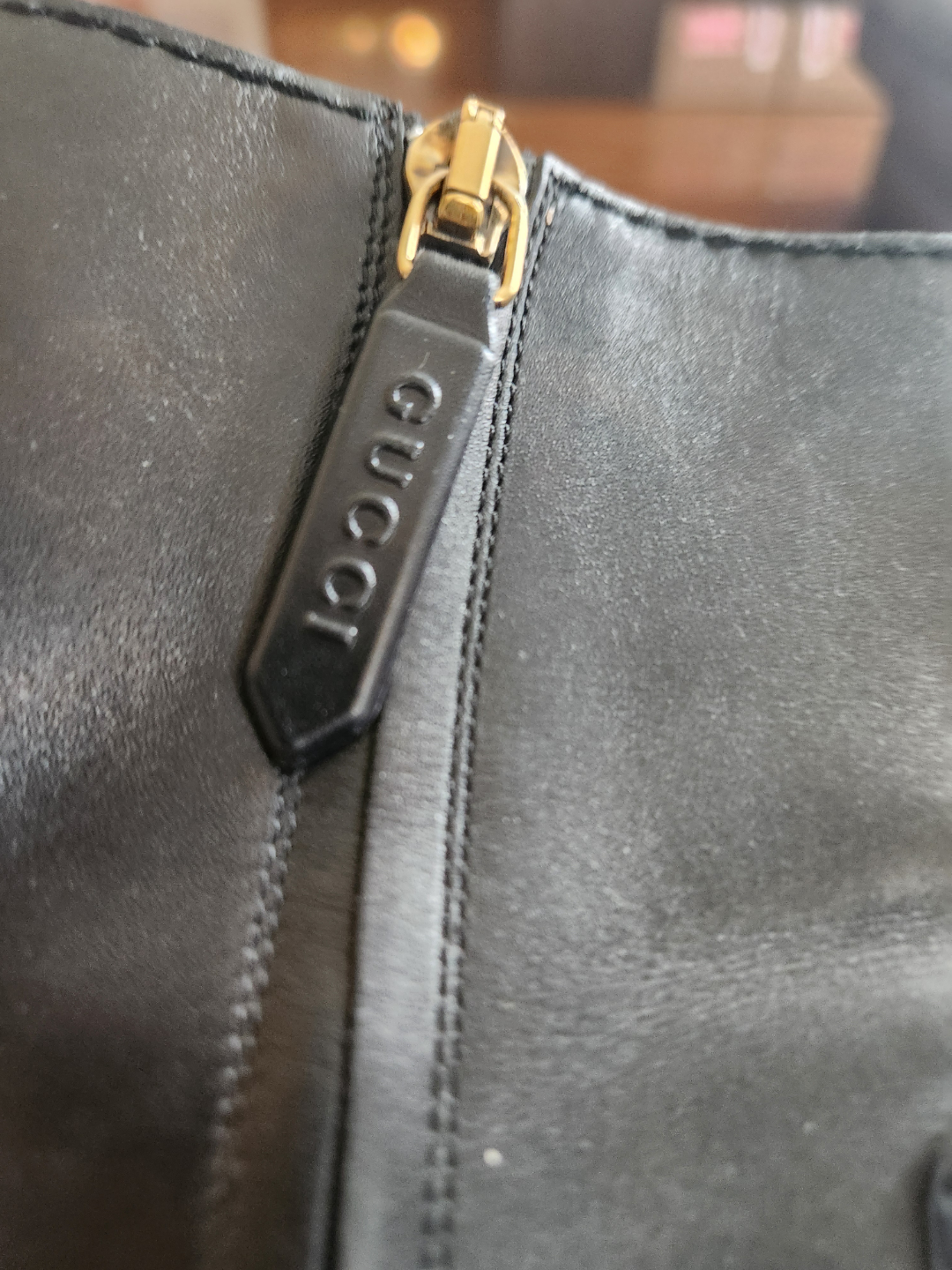 Gucci Black Leather Ankle Boots - Size 37