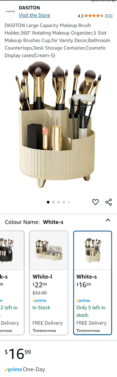 BNIB Rotating Makeup Brush Organizer image indicator(5)