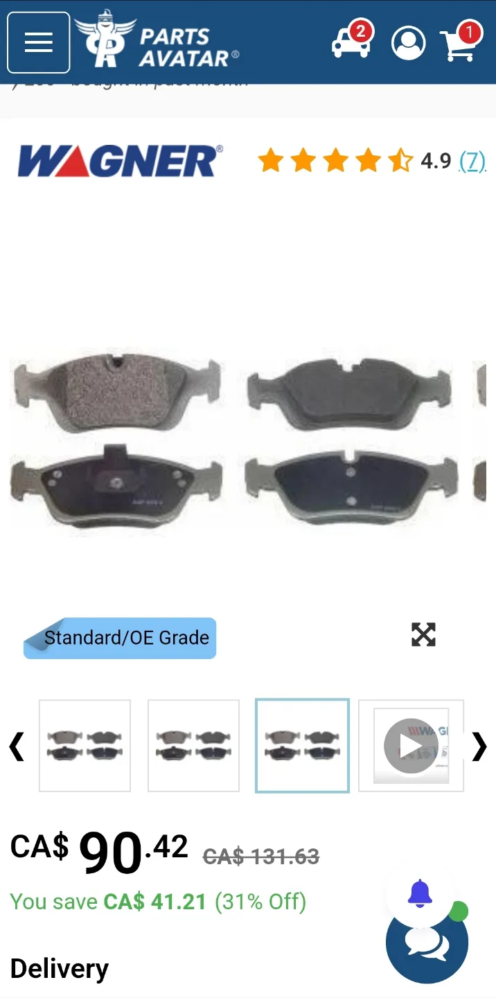 Wagner TQ MX781A Premium Disc Brake Pads image indicator(5)