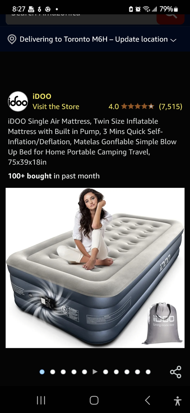 iDOO Twin Air Mattress with Built-in Pump