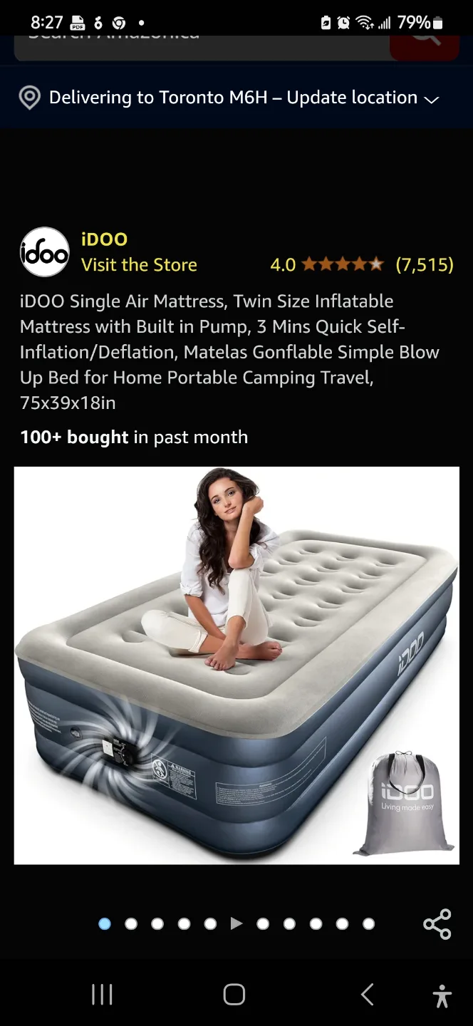 iDOO Twin Air Mattress with Built-in Pump thumbnail