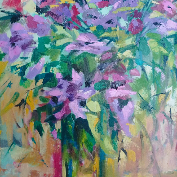 Vibrant Floral Oil Painting in Ornate Frame image indicator(4)