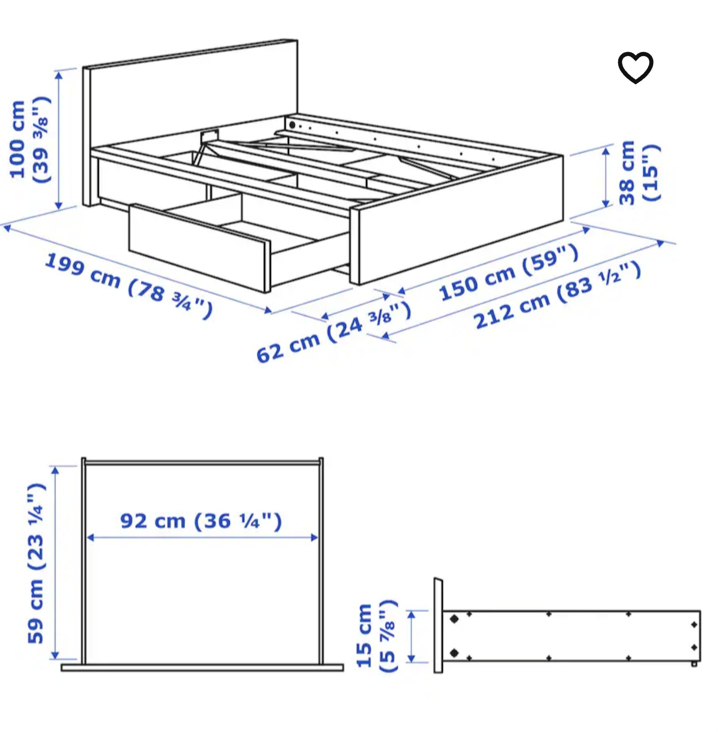 Set of 2 -IKEA MALM Underbed Storage Boxes -Double/Full/Twin bed - photo 4