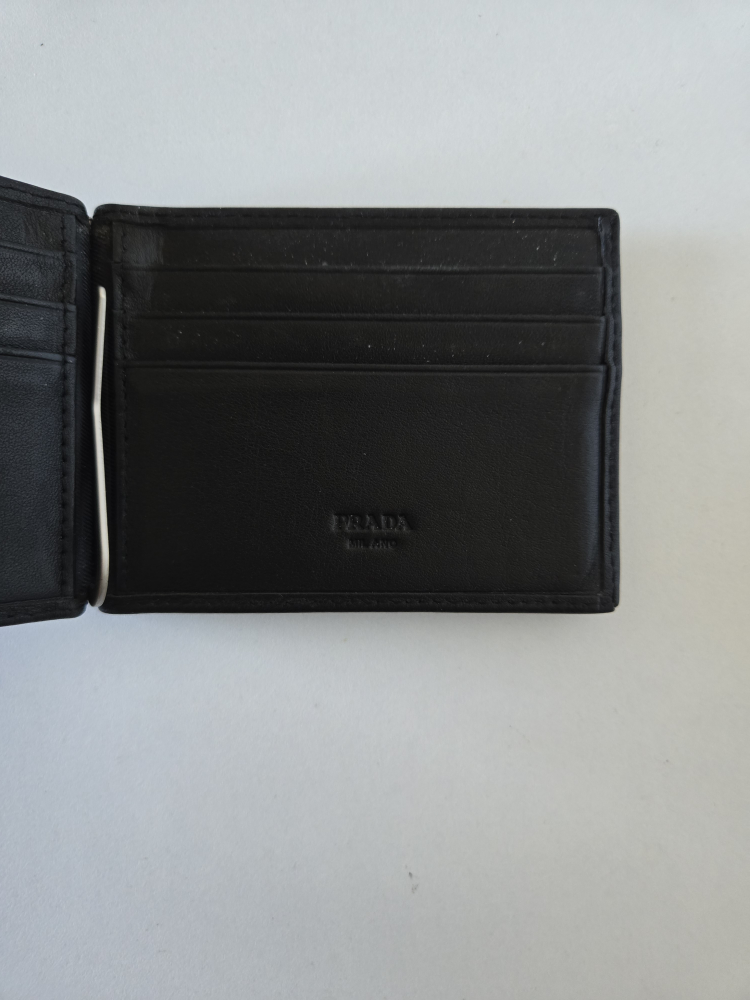 Prada Black Card Clip Wallet Slim Fashion - photo 3