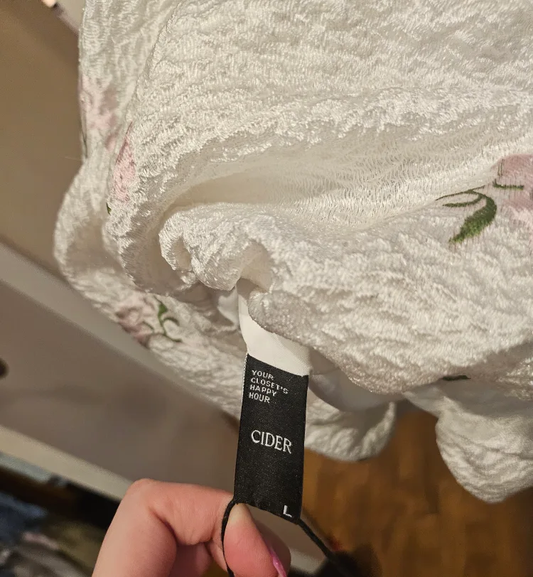 Cider White Floral Mini Dress Size Large image indicator(2)